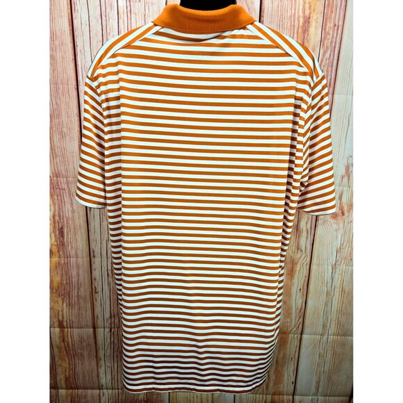 Nike Dri-Fit Mens Orange Striped Golf Polo Shirt XL - Picture 2 of 7